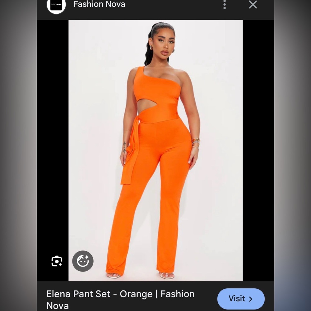 Fashion Nova Orange Two-Piece Matching Set